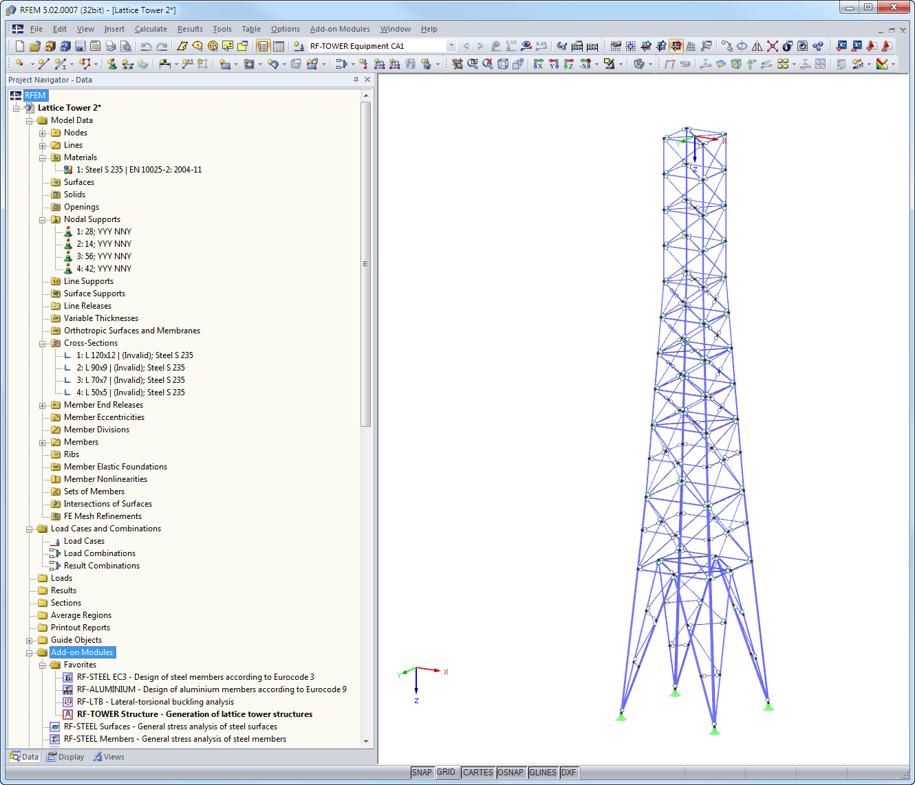 Mastdarstellungen in RFEM