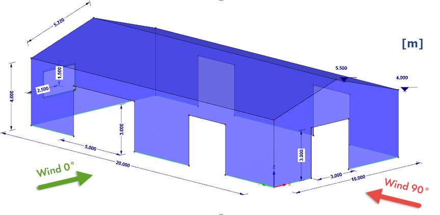 Widok 3D budynku przemysłowego