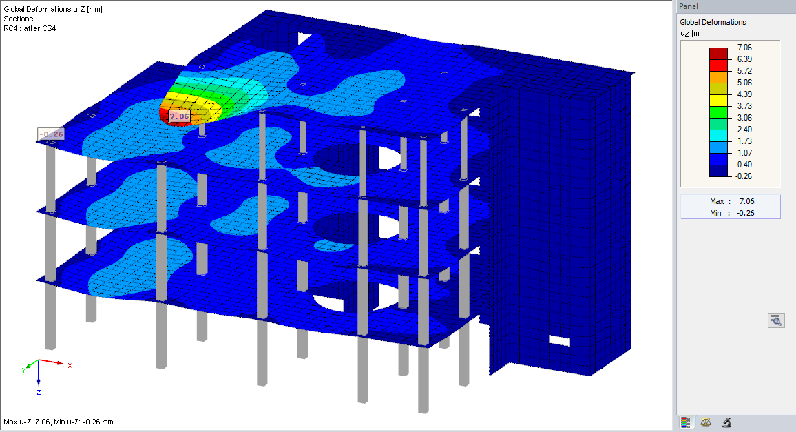 RFEM: Verformungen im Endzustand