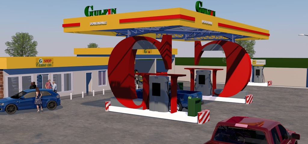 Rendering der Tankstelle