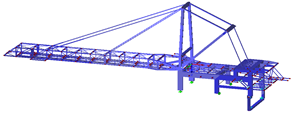 RFEM-Modell des Oberwagens Schiffsbelader (© IB Jürgen Ehlenz)