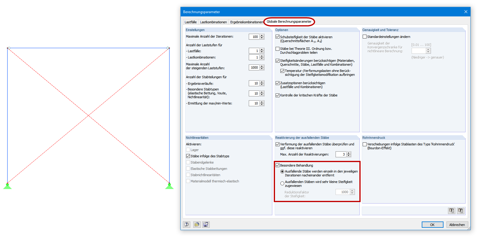 Parametry obliczeń