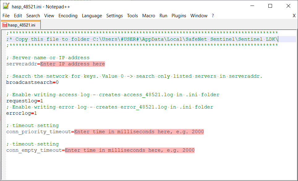 Parametry pliku hasp_48521.ini