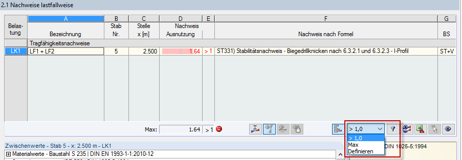 Opcja filtrowania w module dodatkowym