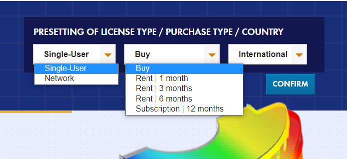 Wstępne ustawienie typu licencji/zakupu