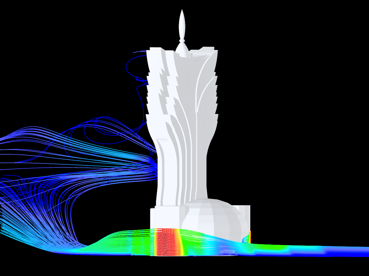 Grand Lisboa i wyniki symulacji wiatru