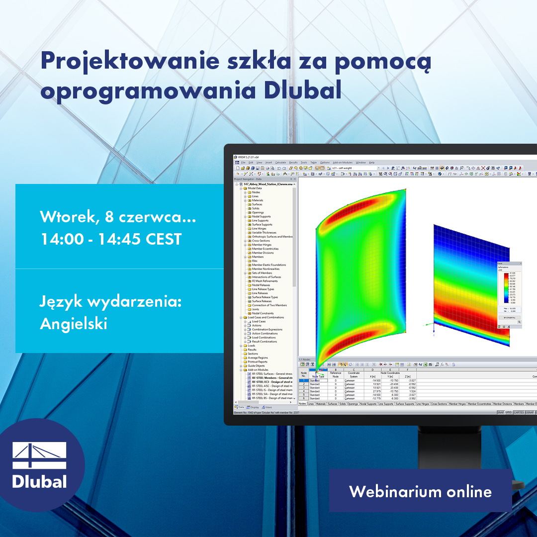 Projektowanie szkła za pomocą oprogramowania Dlubal