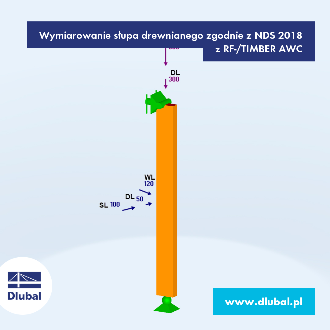 Wymiarowanie belek drewnianych zgodnie z NDS 2018\n z wykorzystaniem modułu RF-/TIMBER AWC