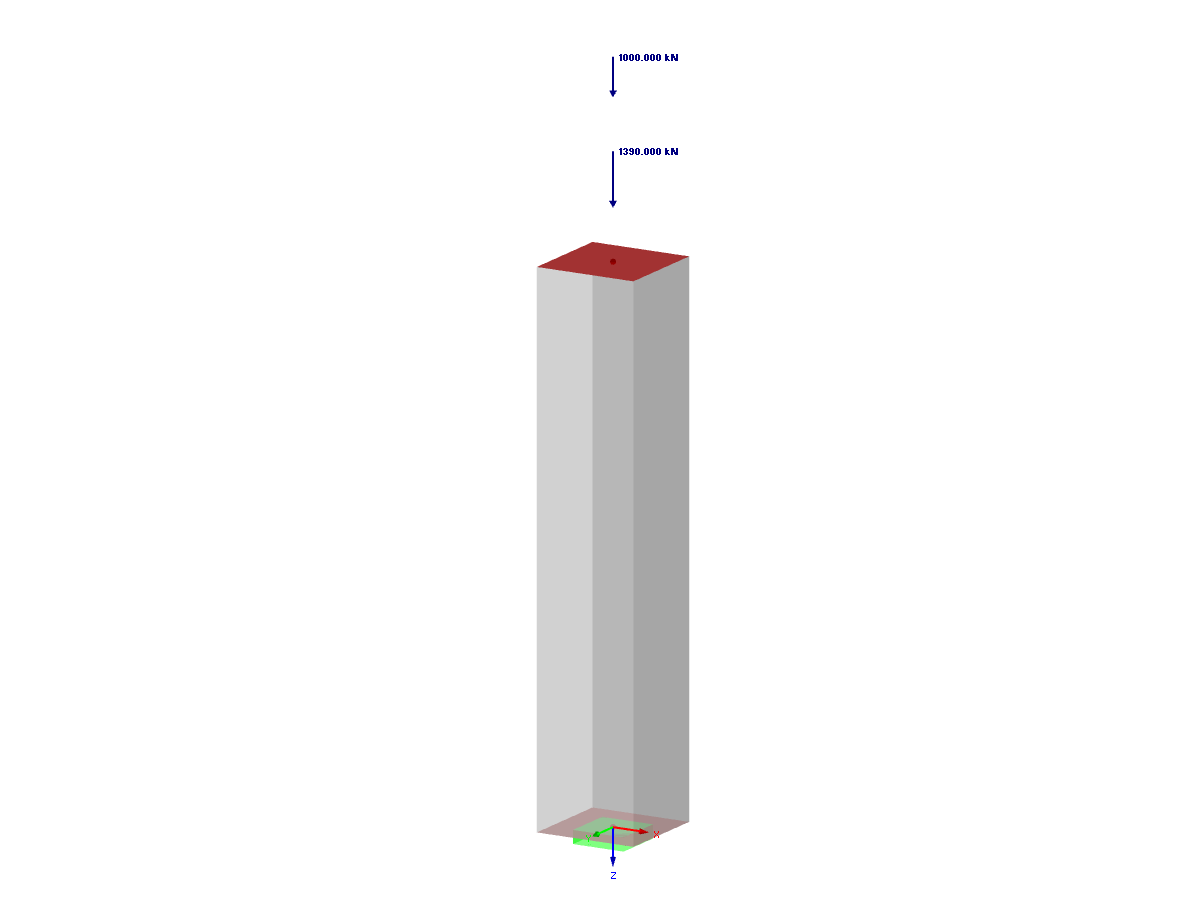 Model w RFEM z obciążeniami stałymi i zmiennymi