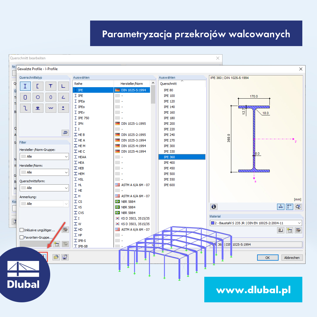 Parametryzacja przekrojów walcowanych