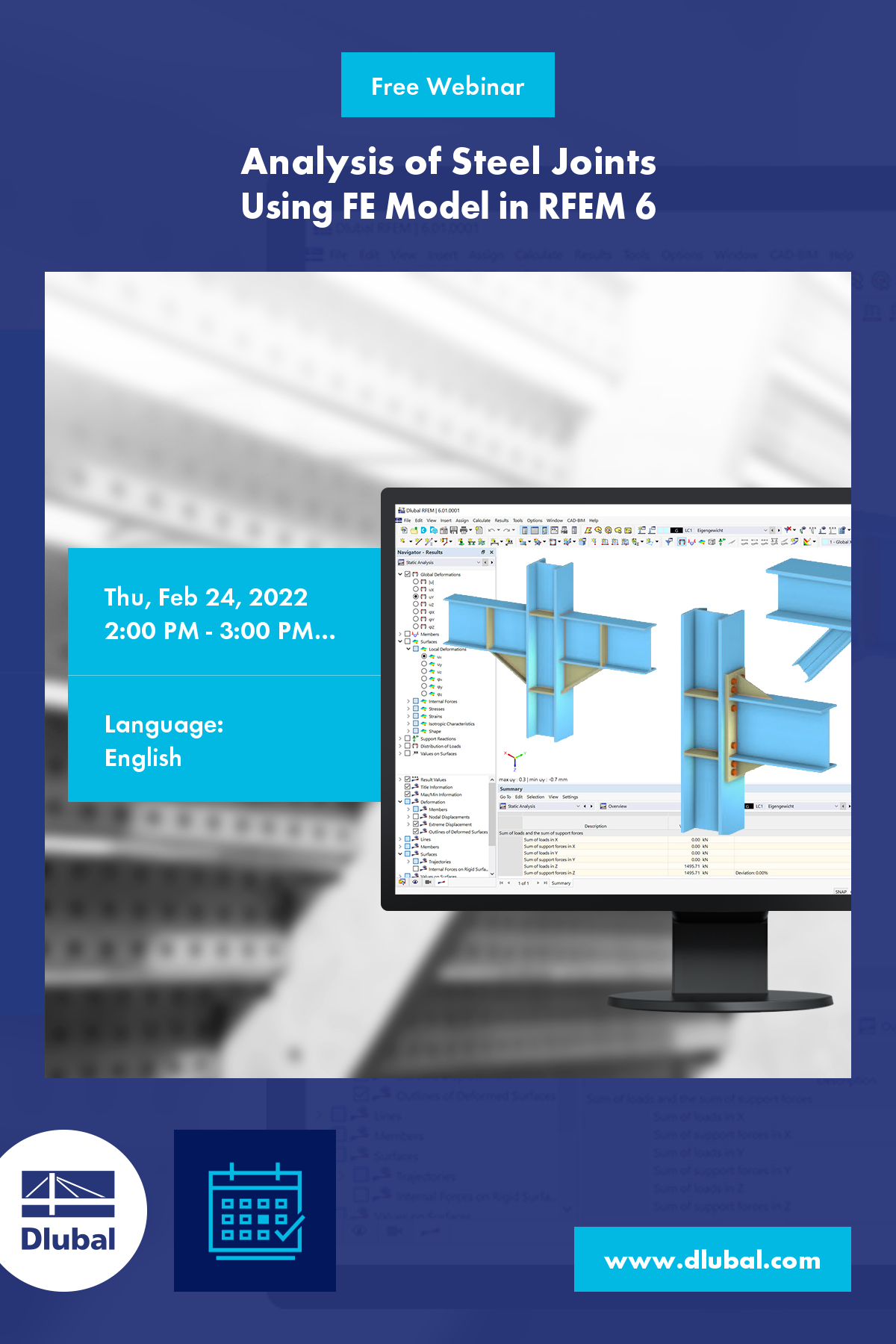 Analiza połączeń stalowych\n z wykorzystaniem modelu ES w programie RFEM 6