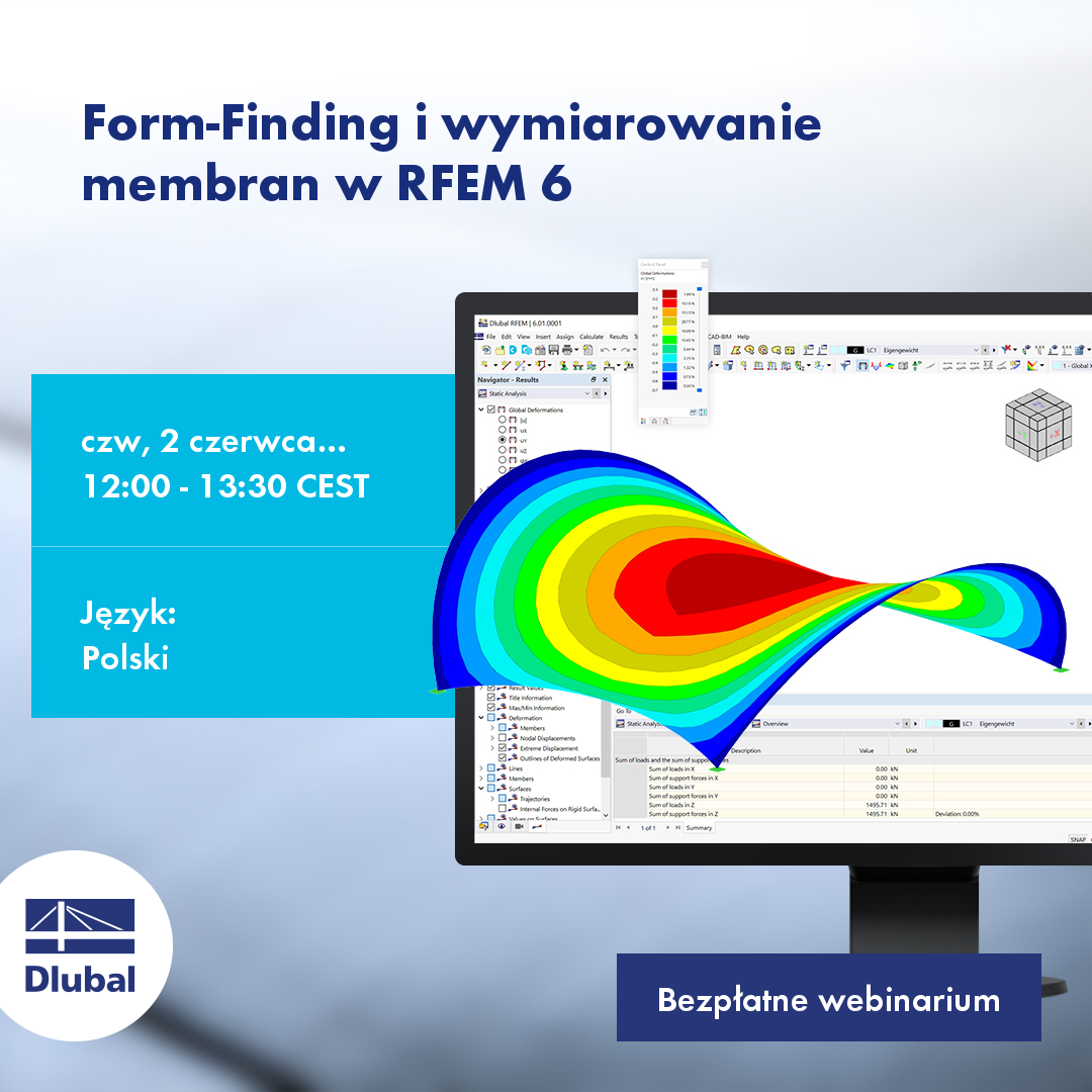 Form-Finding i wymiarowanie membran w RFEM 6