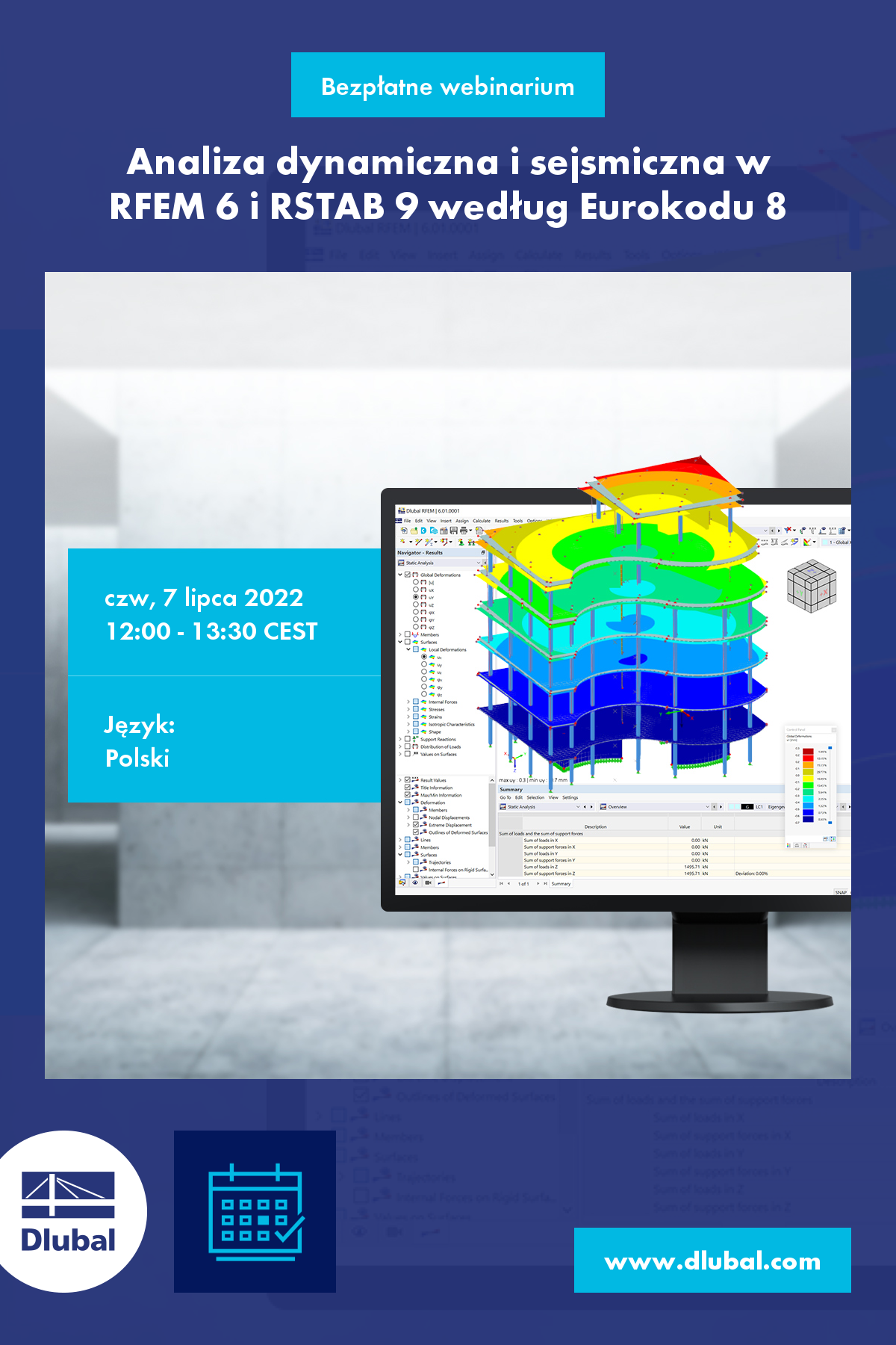 Analiza dynamiczna i sejsmiczna w RFEM 6 i RSTAB 9 według Eurokodu 8