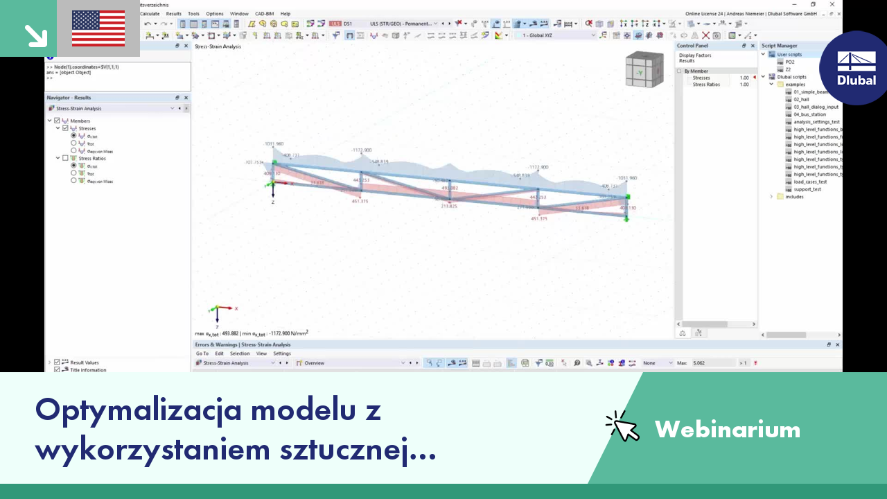 Optymalizacja modelu z wykorzystaniem sztucznej inteligencji (AI) w RFEM 6