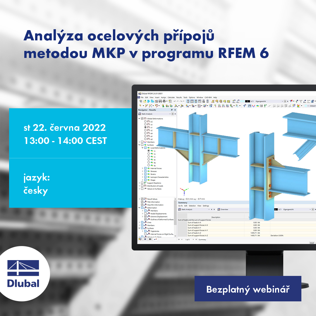 Analiza połączeń stalowych\n metodą MES w RFEM 6