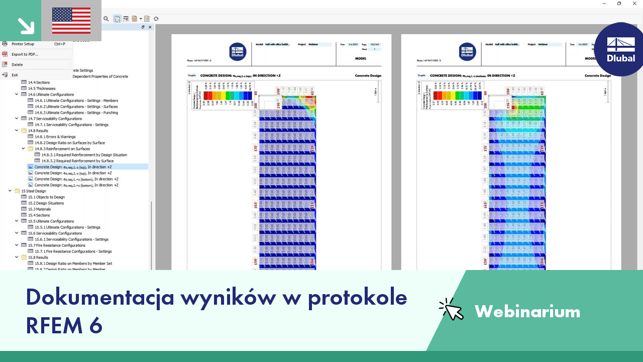 Dokumentacja wyników w protokole RFEM 6