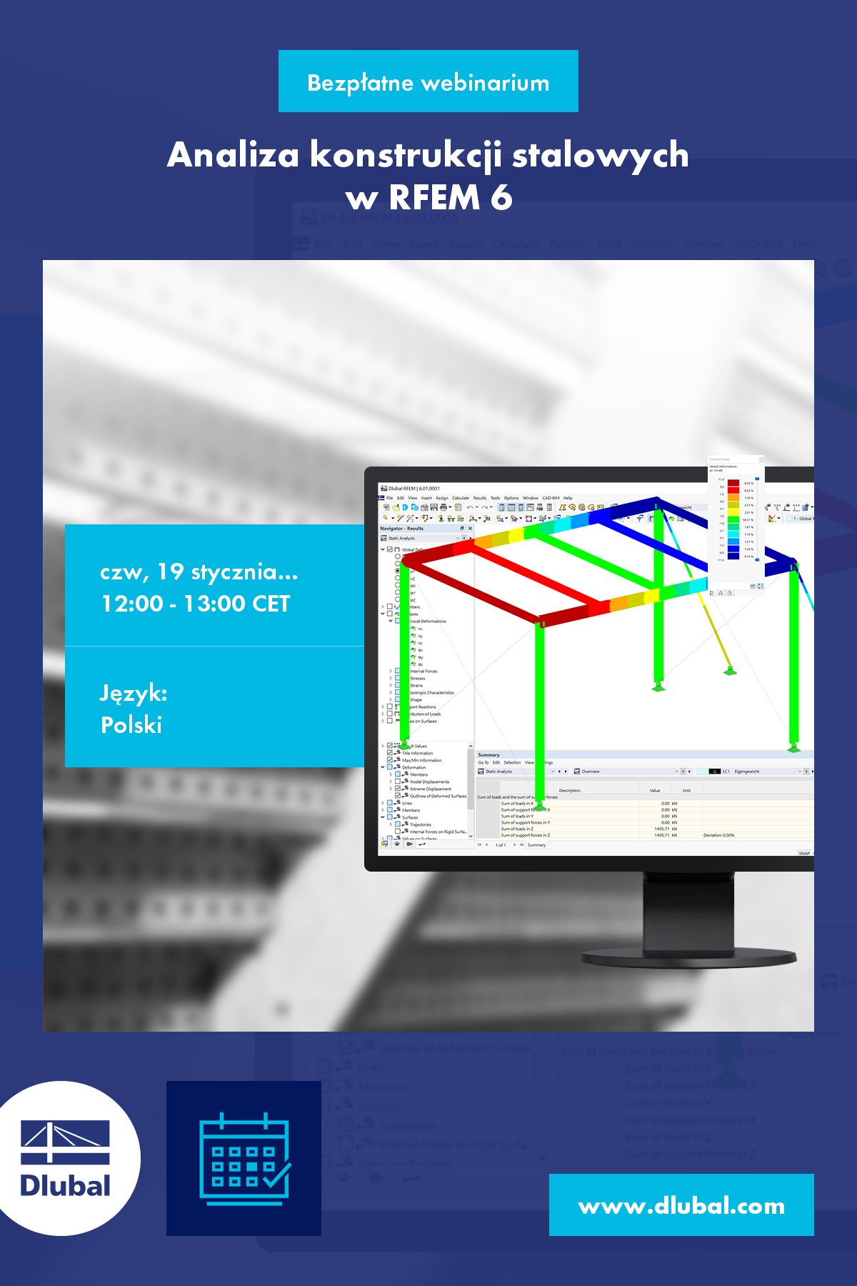 Analiza konstrukcji stalowych \n w RFEM 6