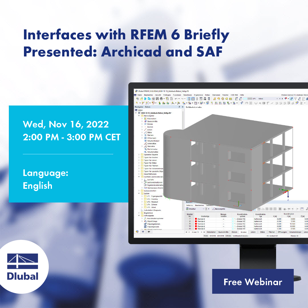 Interfejsy z programem RFEM 6: Archicad i SAF