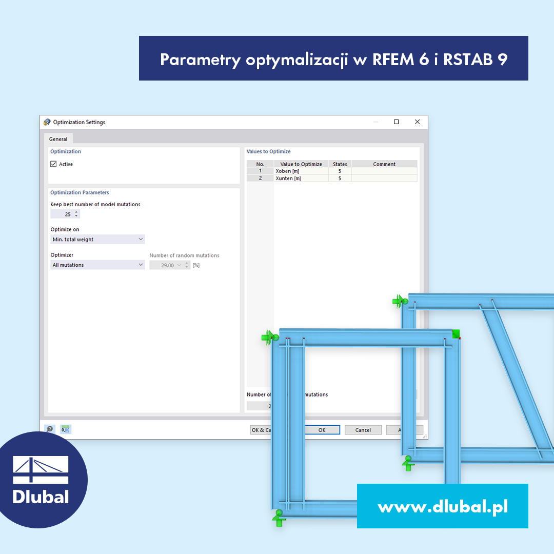 Optymalizacja parametrów w RFEM 6 i RSTAB 9