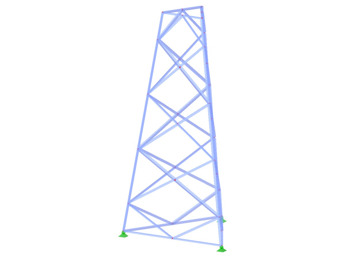 Model ID 2341 | TST038-b | Wieża kratownicowa | Plan trójkątny | Przekątne rombu (połączone, proste)