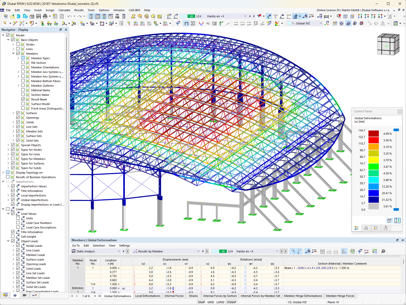 Model projektu velodrome w RFEM 6 (© Metalúrgica Vera SLR)