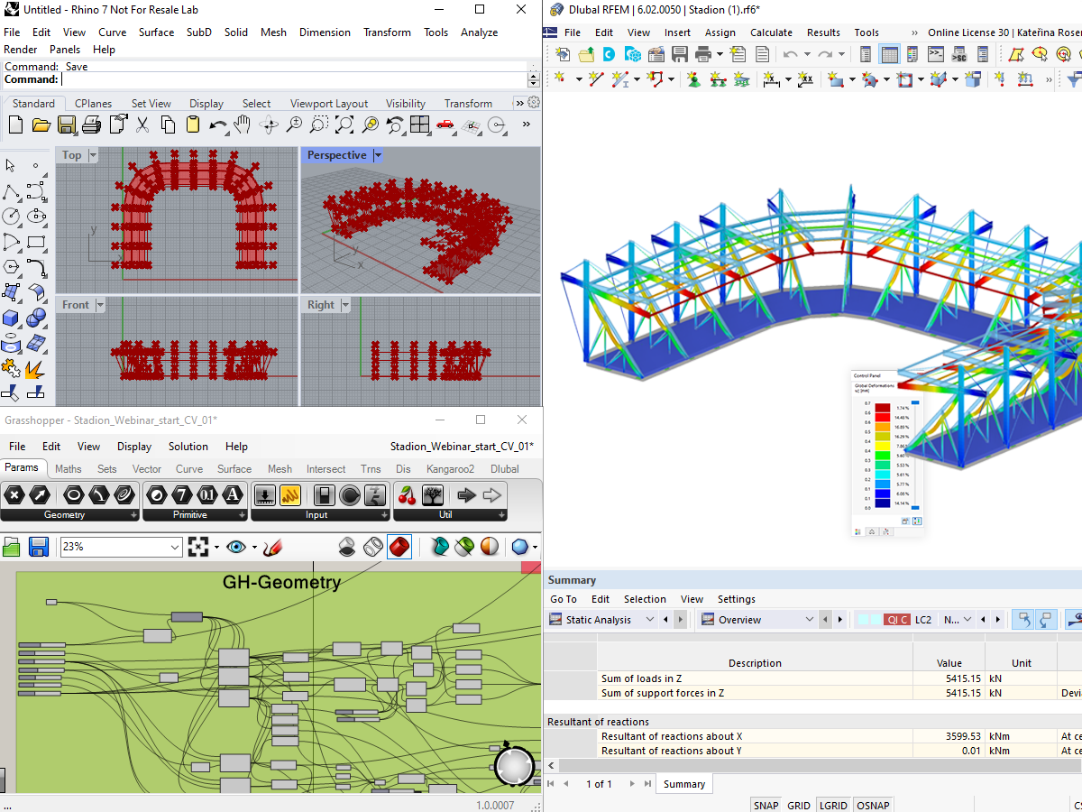 RFEM 6 Połączenia z Rhino i Grasshopper