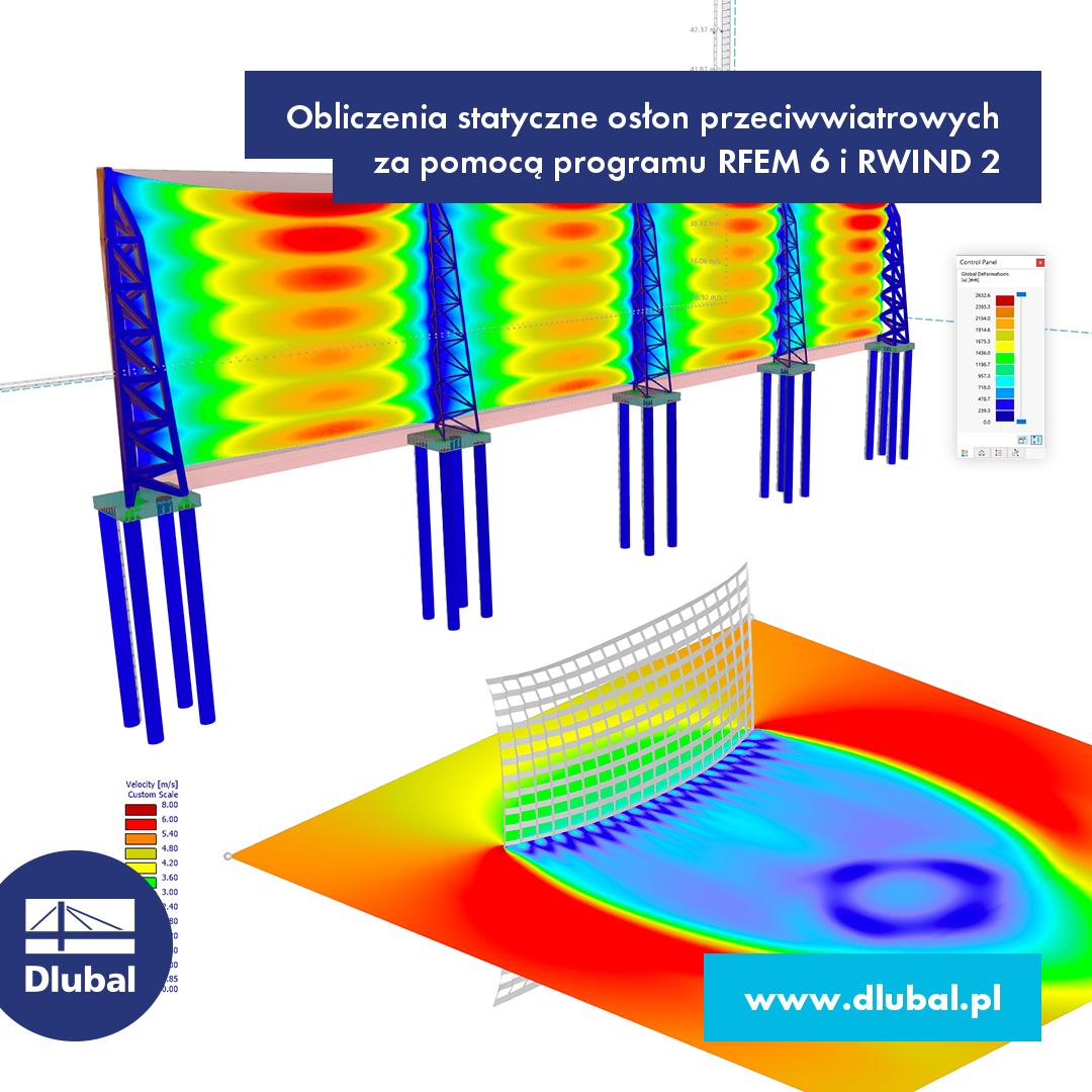 Obliczenia statyczne osłon przeciwwiatrowych\n za pomocą programu RFEM 6 i RWIND 2