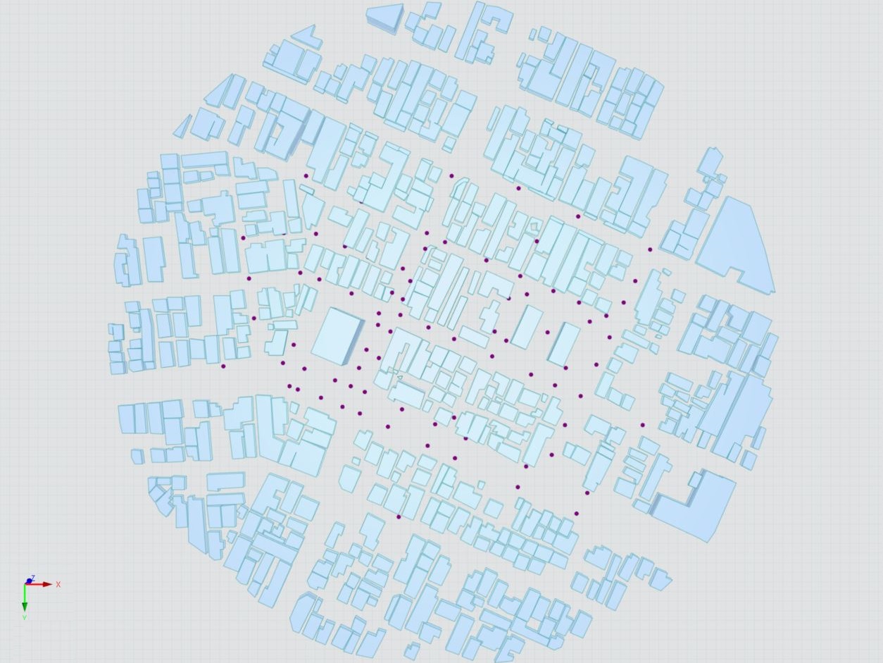 Modelowanie budynku z góry - studium przypadku AIJ: prawdziwy fragment miasta z niską zabudową Niigata City