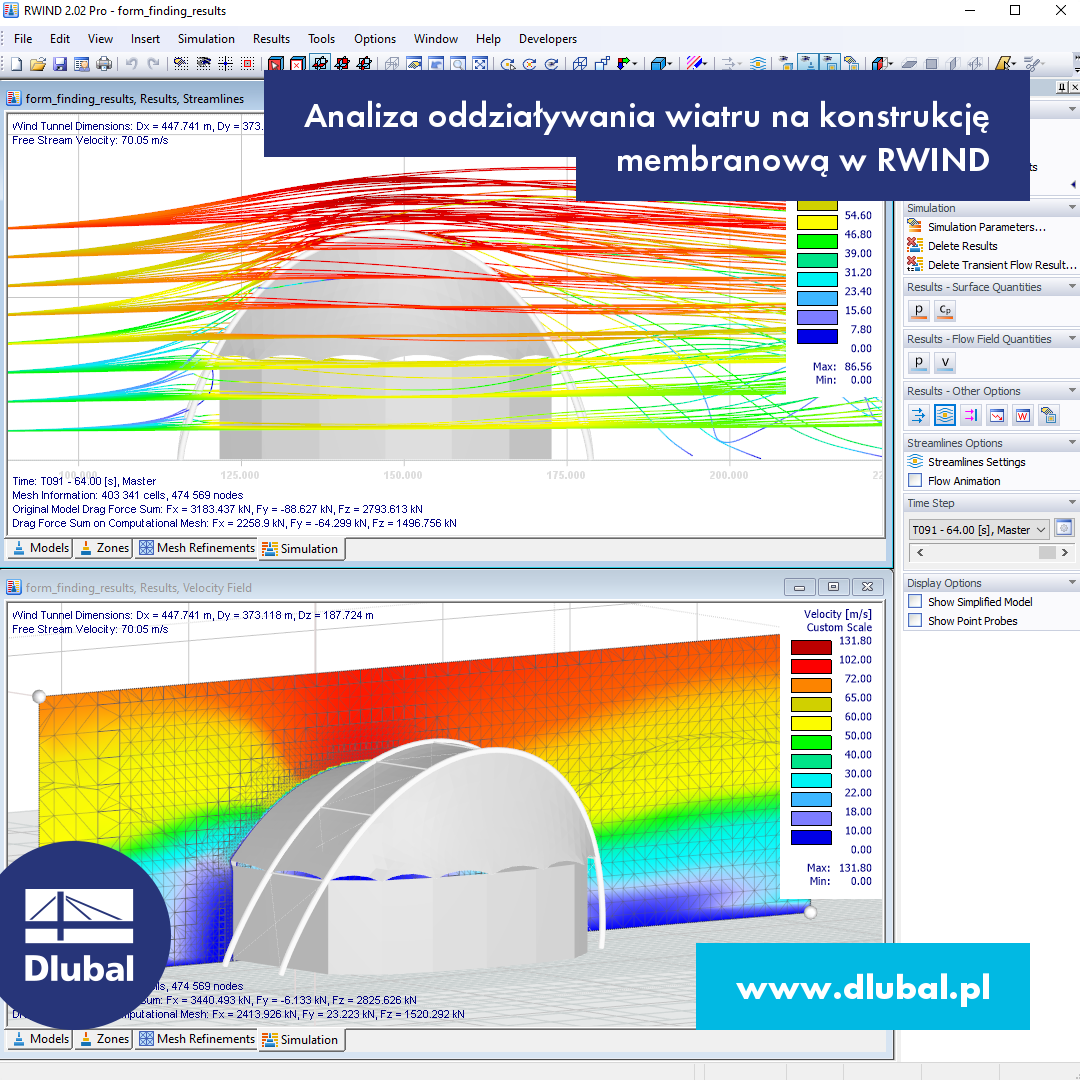 Analiza oddziaływania wiatru na konstrukcję membranową w RWIND
