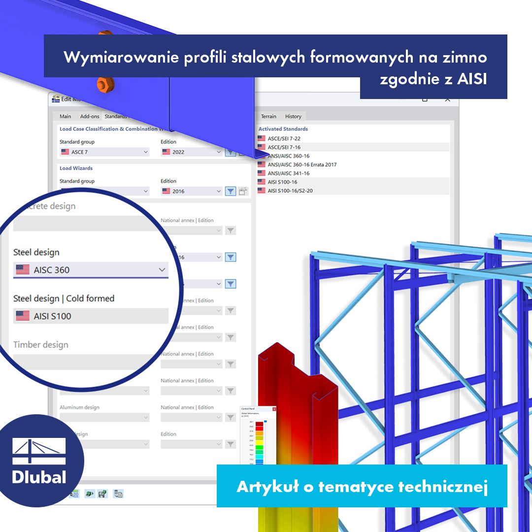 Wymiarowanie profili stalowych formowanych na zimno zgodnie z AISI