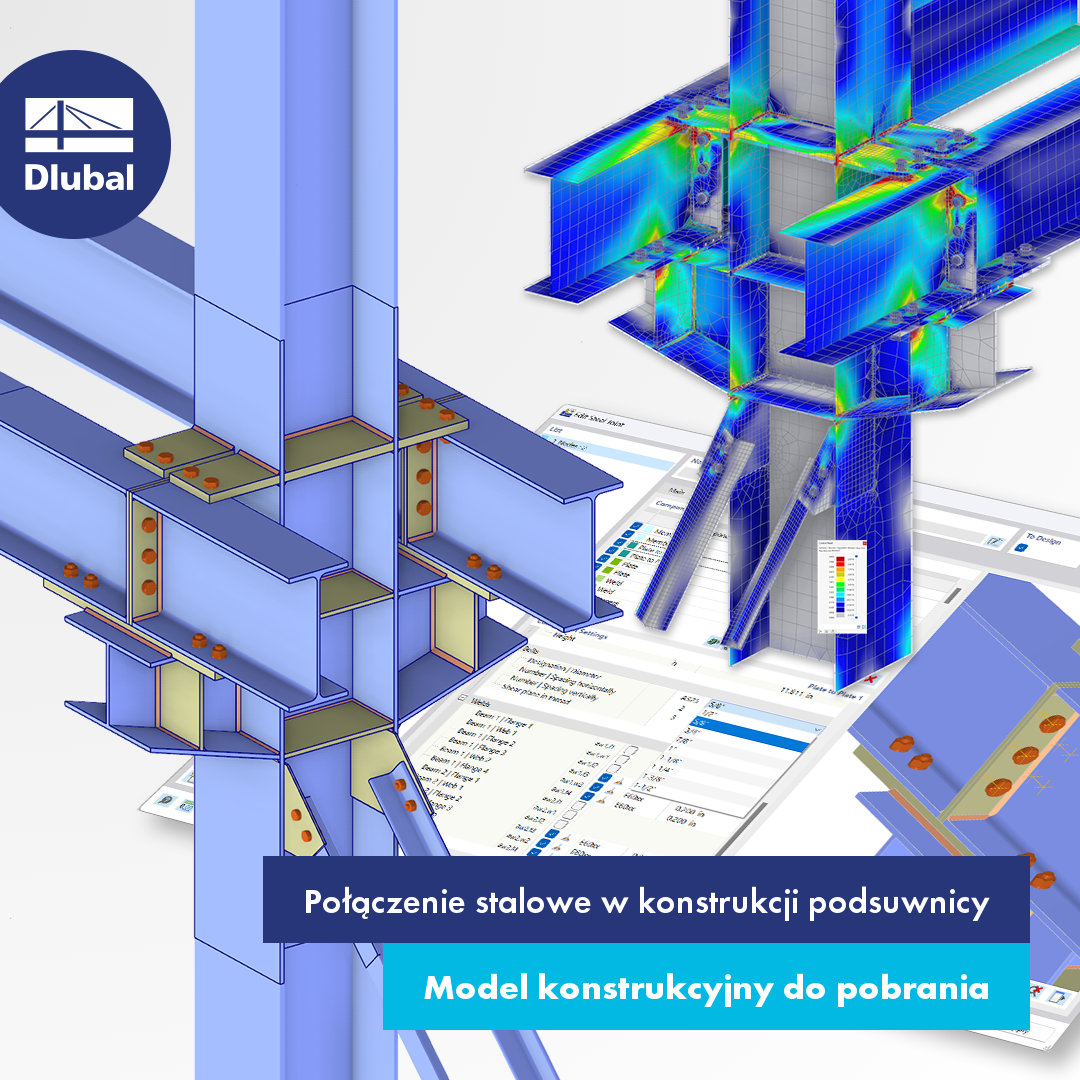 Połączenie stalowe w konstrukcji podsuwnicy