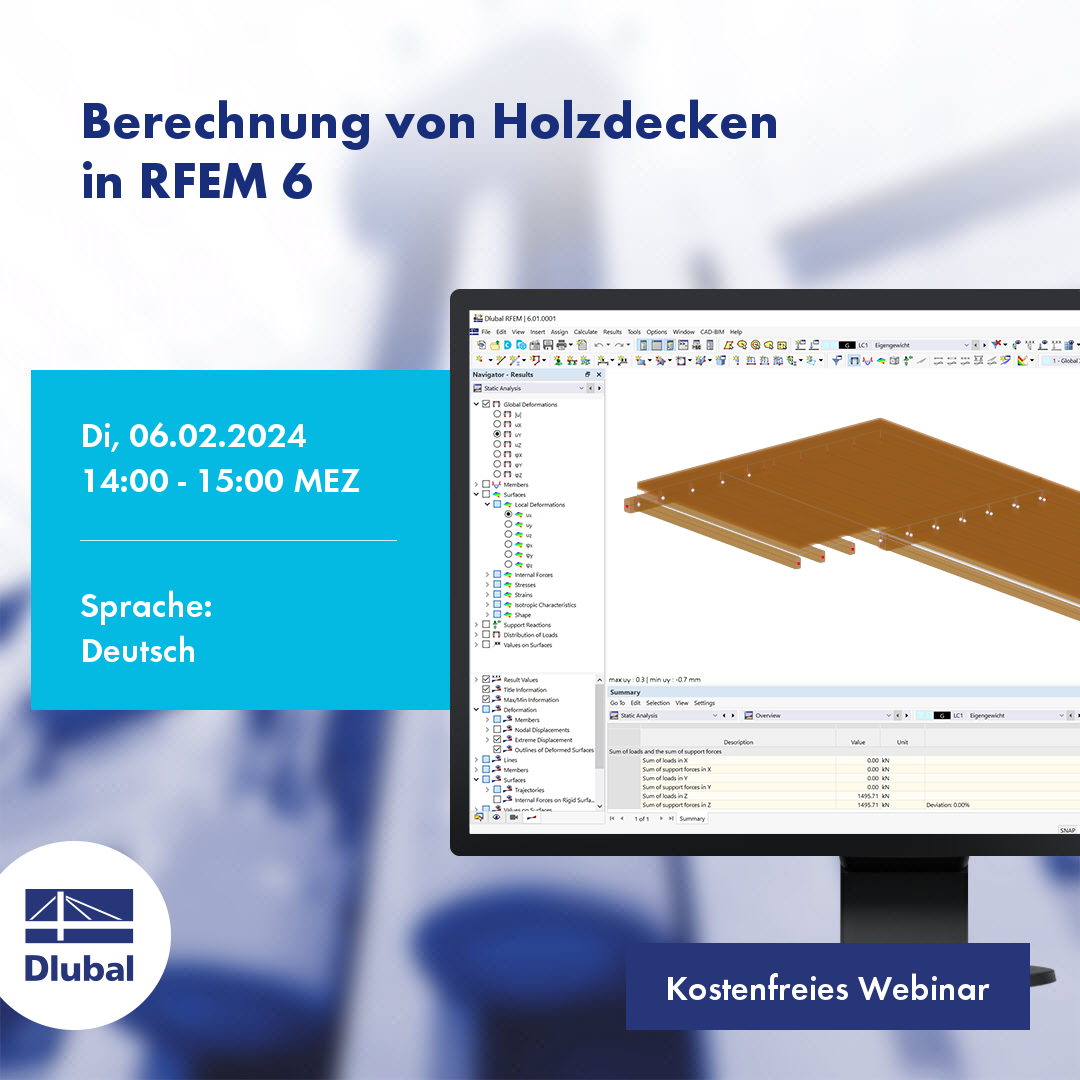 Obliczanie płyt drewnianych\n w RFEM 6