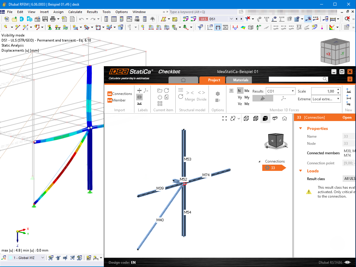 FAQ 005480 | Jak wymieniać dane między programem RFEM 6/RSTAB 9 a IDEA StatiCa?