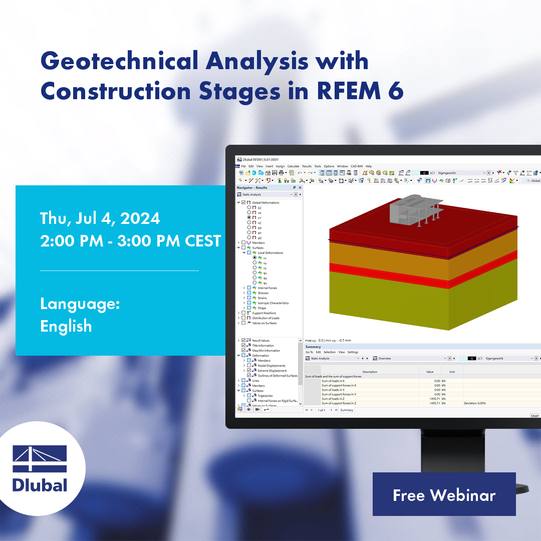 Analiza geotechniczna z etapami budowy w RFEM 6