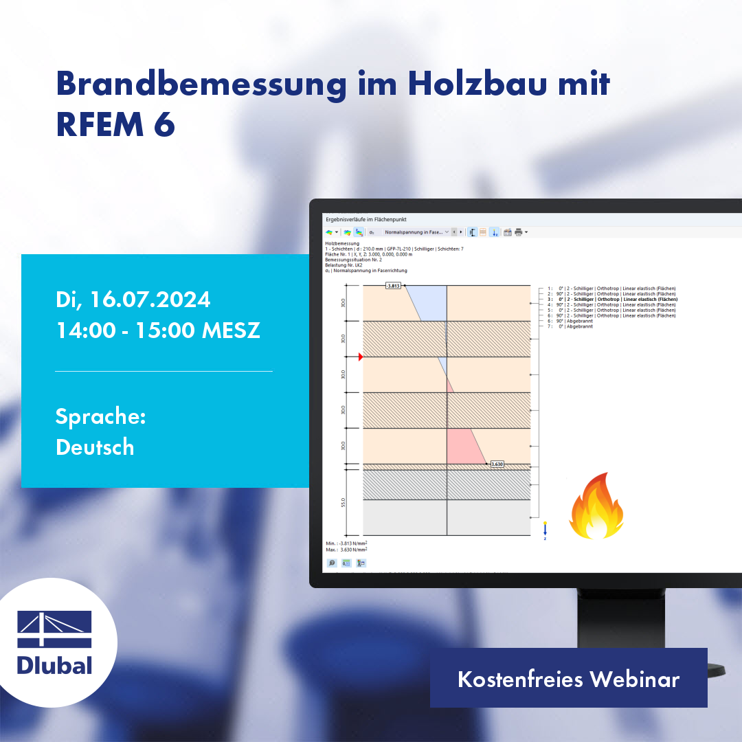 Obliczanie odporności ogniowej konstrukcji drewnianych w RFEM 6