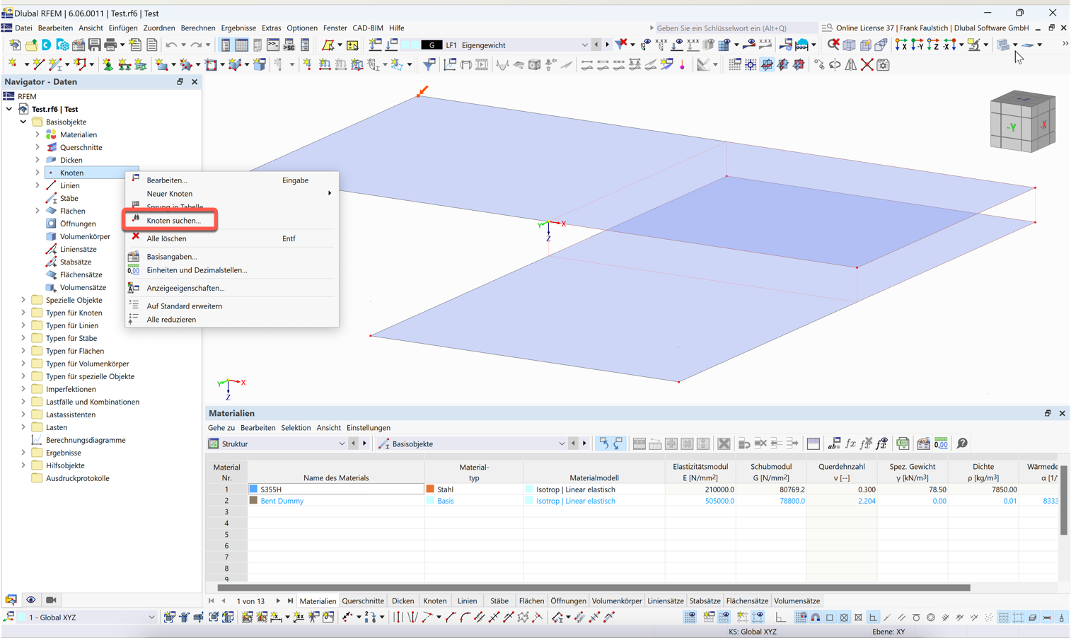 FAQ 005543 | Wie findet man in RFEM 6 / RSTAB 9 einen Knoten mit einer bestimmten Nummer?