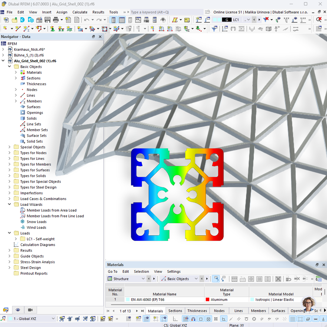 Nagrane webinarium | Konstrukcje z przekrojów ze wzmocnionego aluminium w RSECTION 1 i RFEM 6