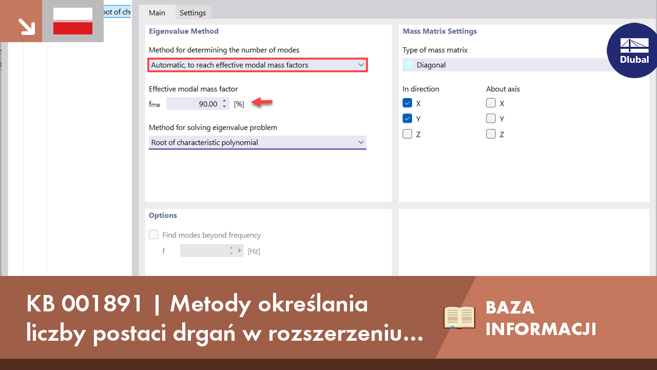 KB 001891 | Metody określania liczby postaci drgań w rozszerzeniu do analizy modalnej KNOWLEDGE BASE