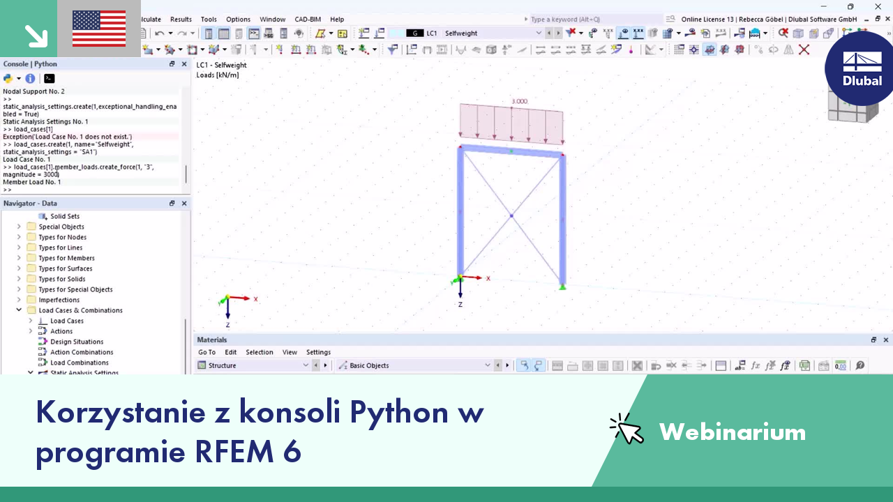 VG 005034 | Webinarium | Korzystanie z konsoli Python w programie RFEM 6