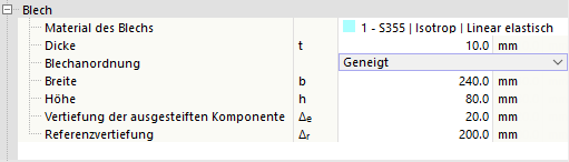 Zdefiniuj parametry konstrukcji blachowej