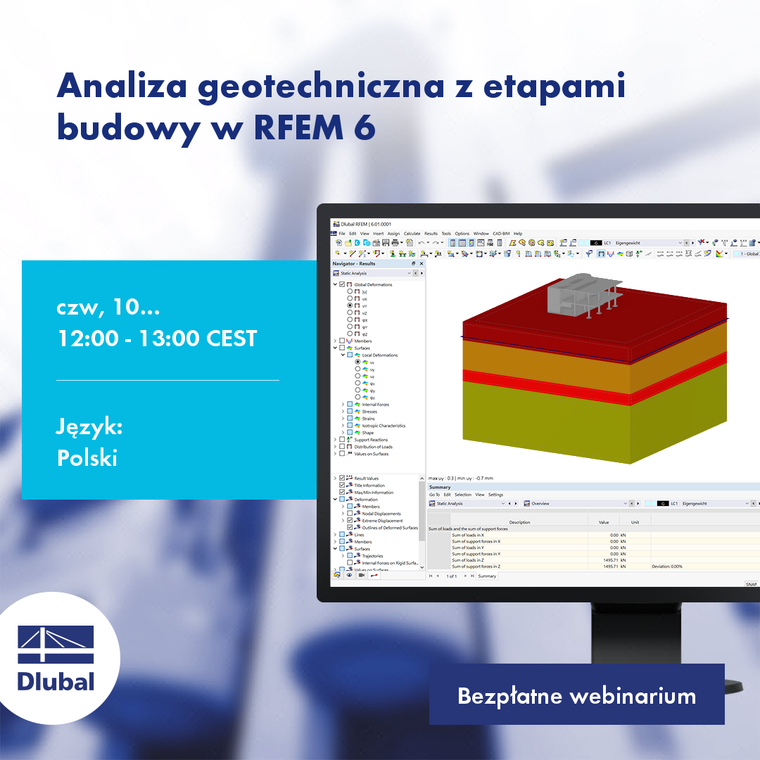 Analiza geotechniczna z etapami budowy w RFEM 6