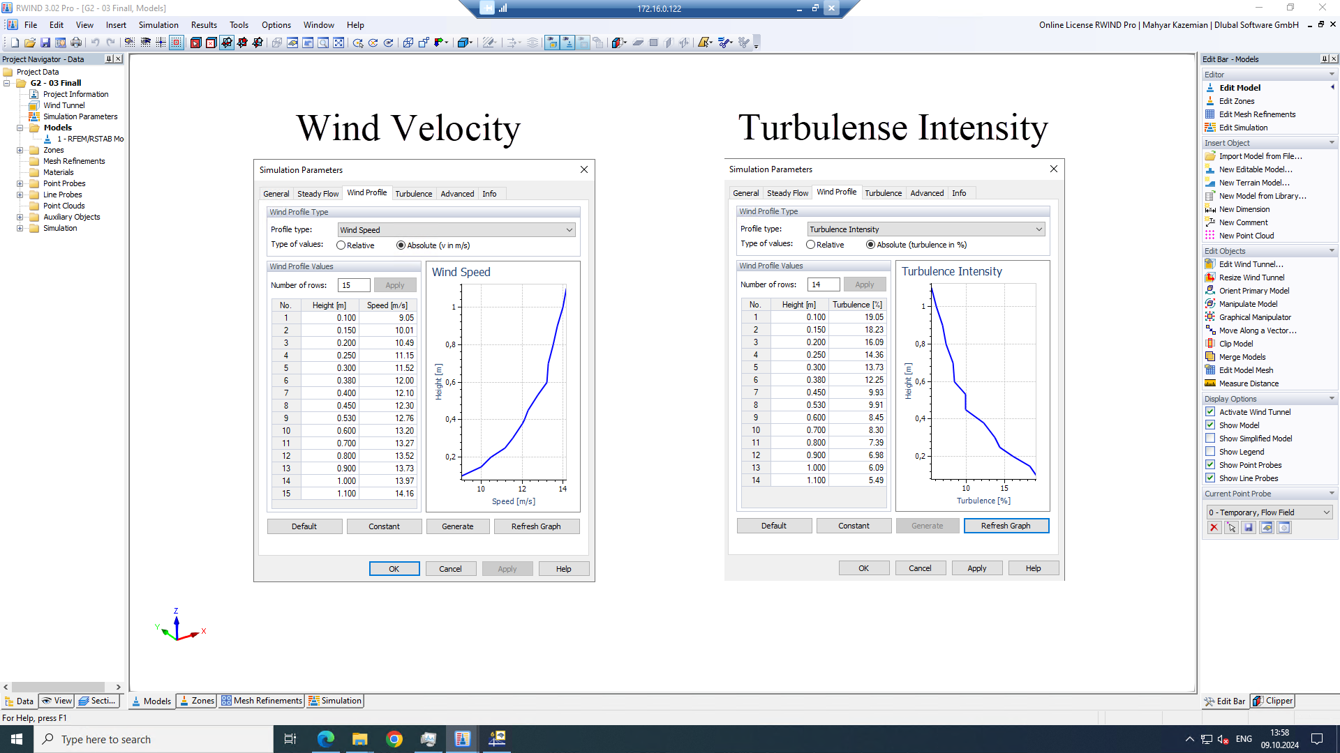 Dane wejściowe w RWIND