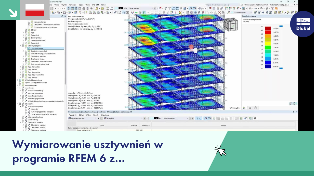 Wymiarowanie usztywnień w programie RFEM 6 z wykorzystaniem rozszerzenia Model budynku