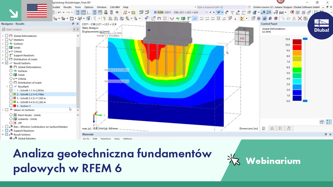 Webinarium analizy geotechnicznej na temat fundamentów pali w oprogramowaniu RFEM 6.