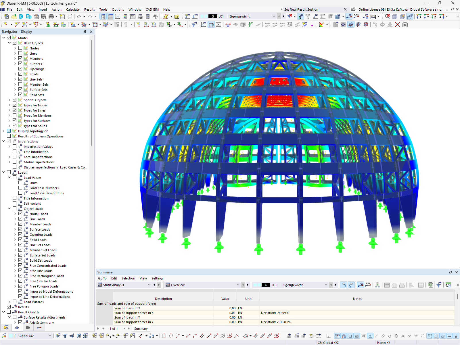 RFEM 6 Model | Hangar balonów w Essen-Mülheim