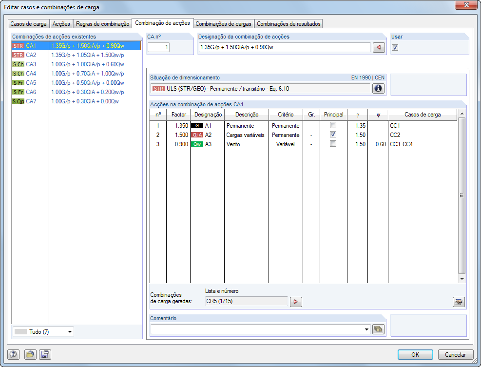 EC 0: Generierte Lastkombinationen in RFEM