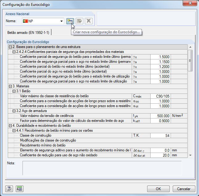 EC 2: Eurocode-Einstellungen in EC2 für RSTAB/RFEM