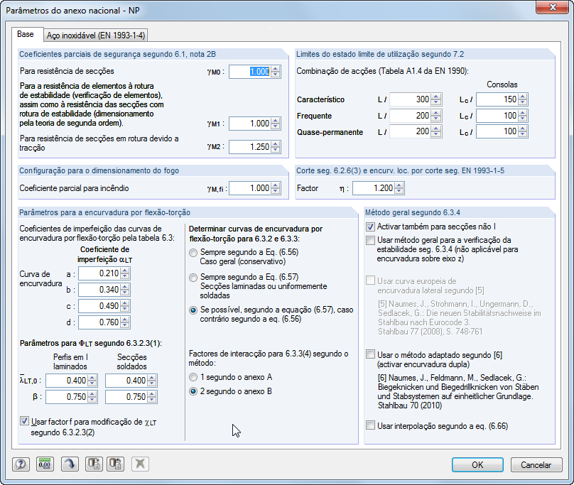 EC 3: Parameter des Nationalen Anhangs in RF-/STAHL EC3