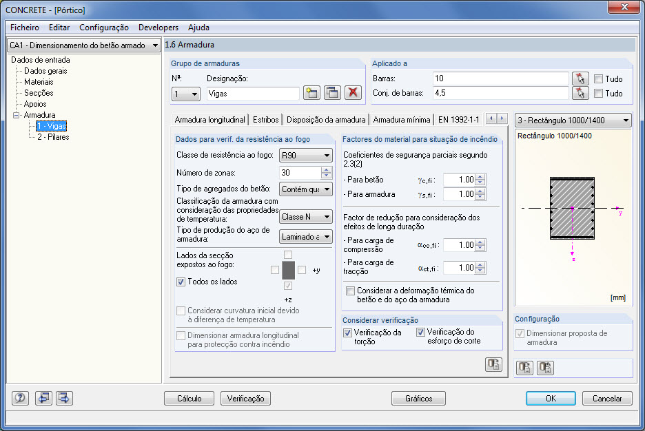 Janela 1.6 Resistência ao fogo