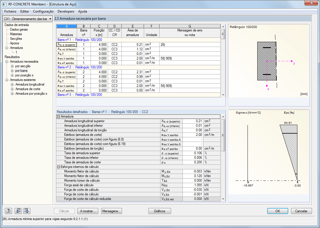 Maske 1.6 Bewehrung - Register Längsbewehrung (RF-BETON Stäbe)